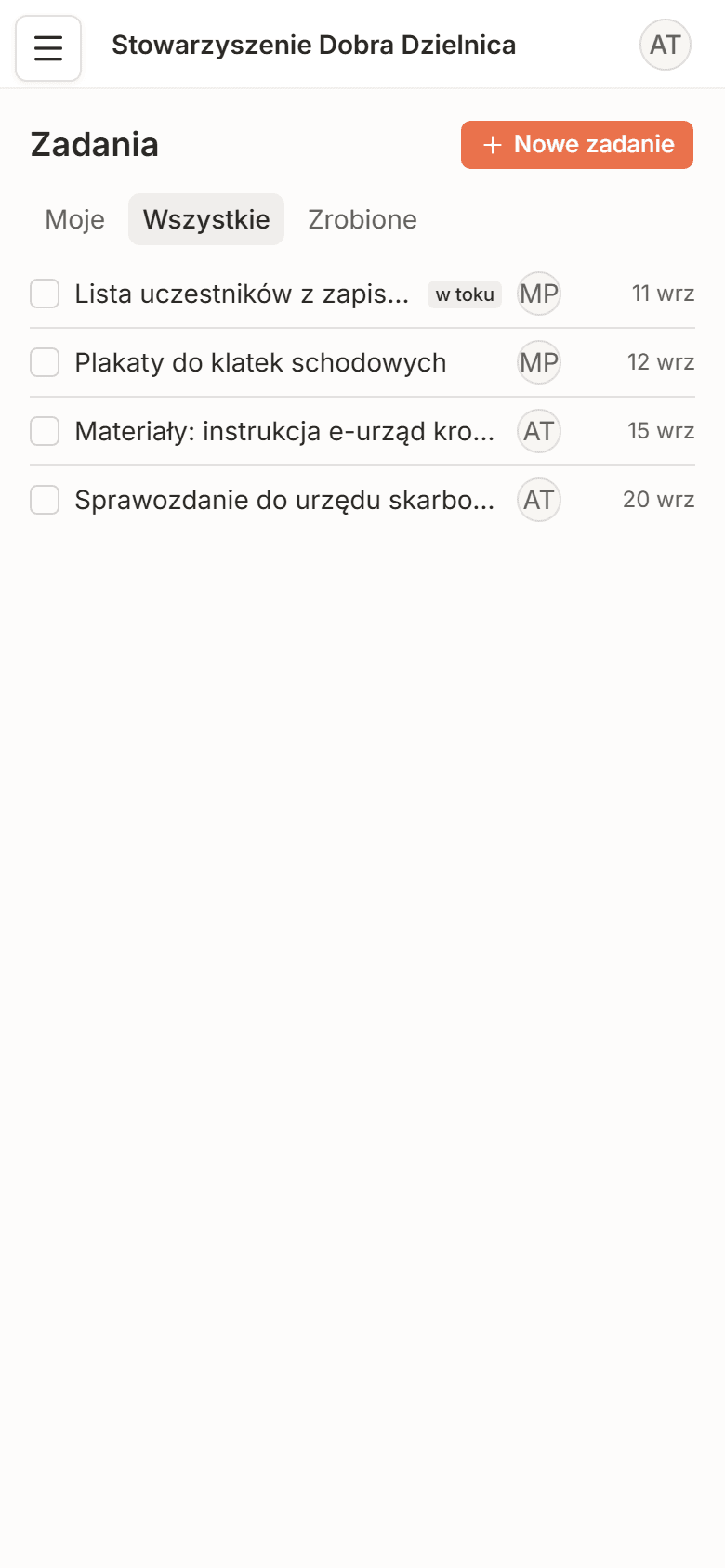 Zadania na telefonie